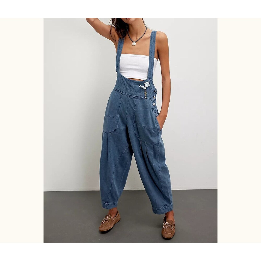 Free People We The Free Felix Tapered Overalls Jumpsuit Dress Pinafore S 290488
